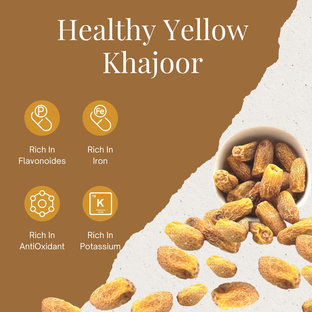 Sainik's Dry Fruit Mall Yellow Dry Dates | Sukha Khajoor | Pila Chhuara | Gula Chuara -1000 grams 4