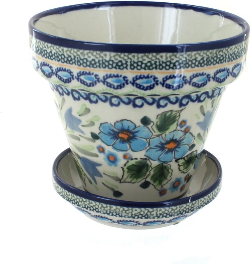 Blue Rose Polish Pottery Ballina Small Flower Pot