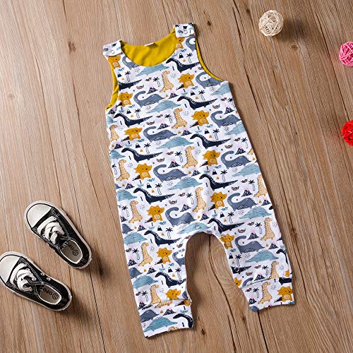 Macacão infantil para bebês meninos e meninas sem mangas Roupas de verão