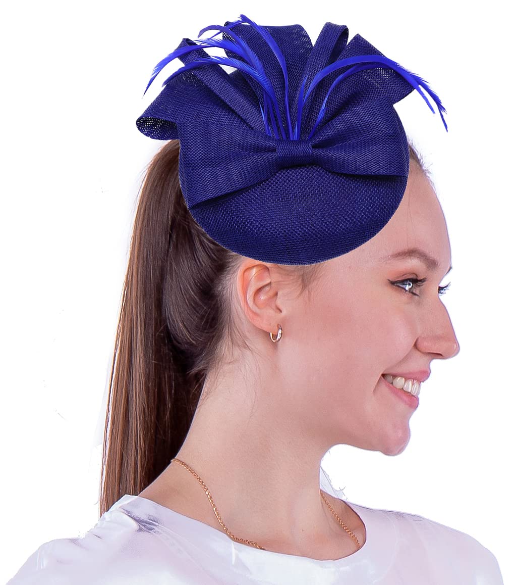 Biruil Fascinators Hat for Women Girls Sinamay Flower Feathers Tea Party Cocktail Headband Hair Clip