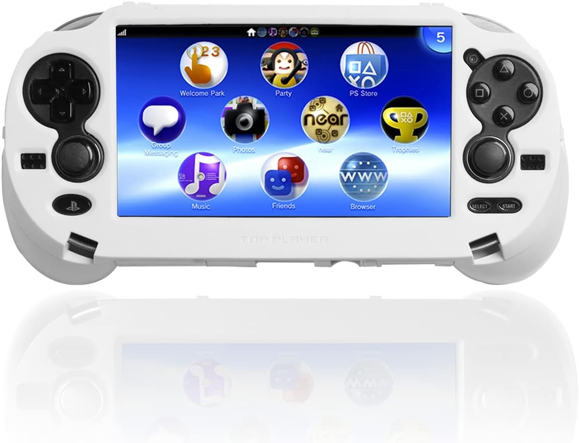 L2 R2 Trigger Hand Grip Shell Controller Protective Case for Vita 1000 (White)