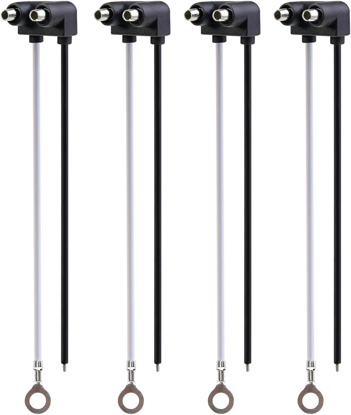 2 Prong Male Wire Pigtail for Sealed Trailer Clearance, Side Marker Lights - 7 inch Long (10 Pcs)