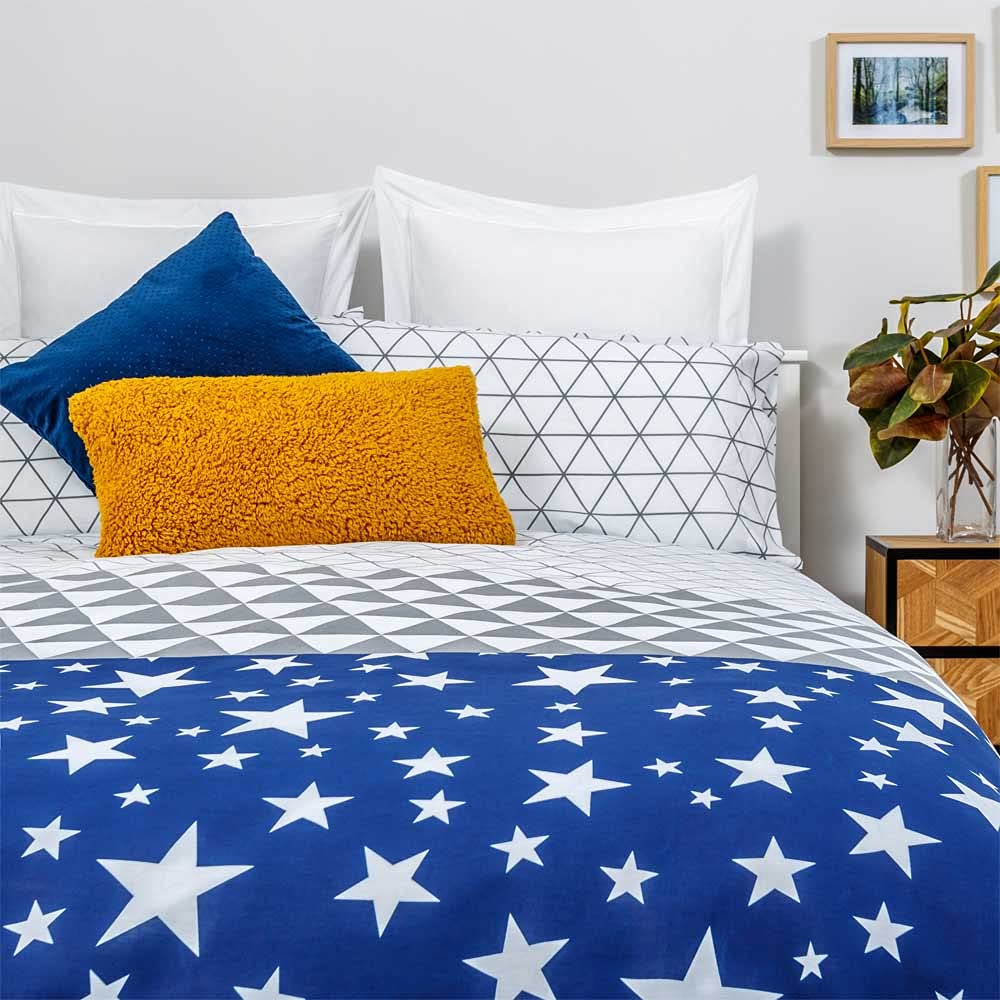 Funda Nordica TRIANGLE AZUL cama de 135 50% ALGODÓN - 50% POLIESTER