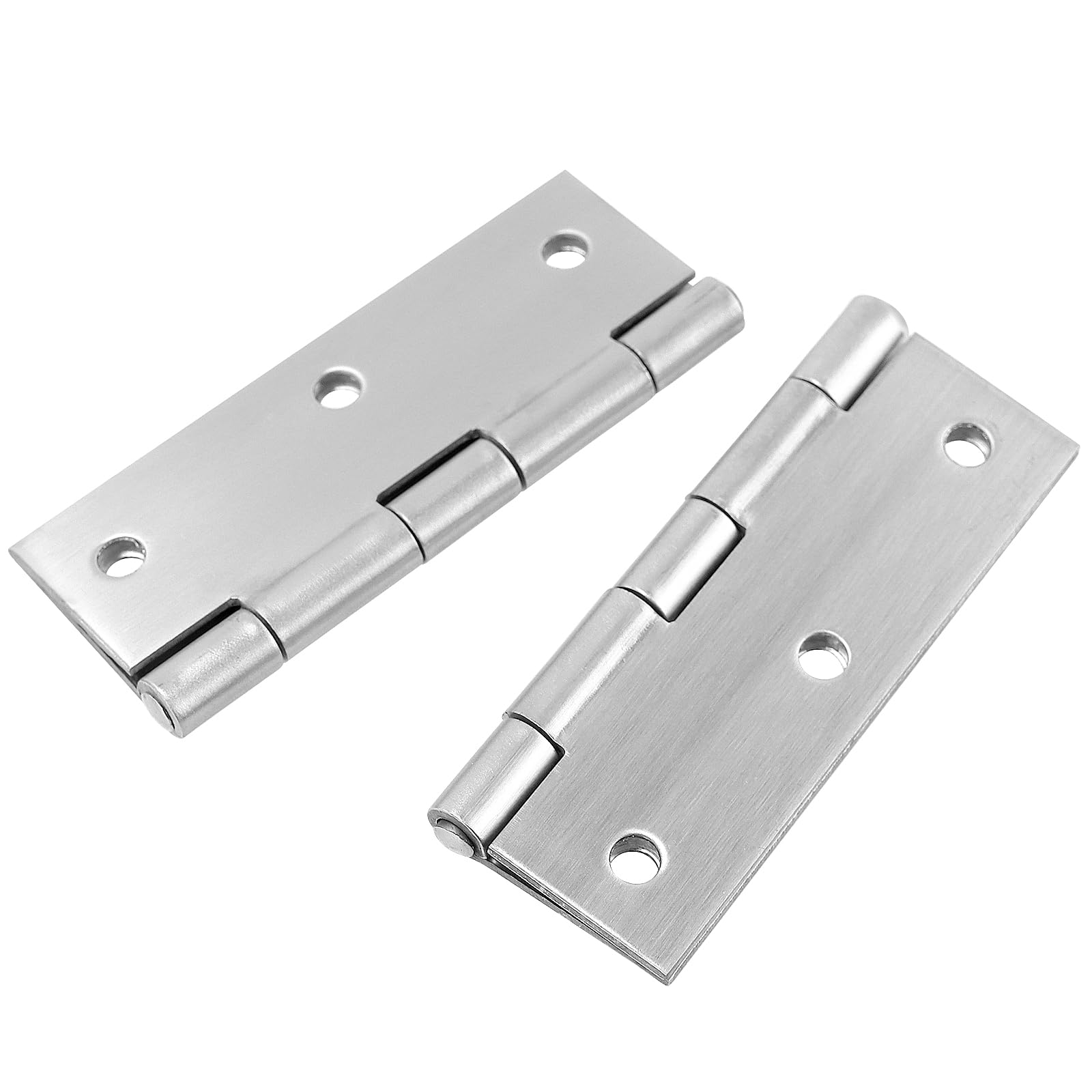 10 Cerniere per Porte in acciaio inox, Cerniere per Legno pieghevoli in metallo, con vite per interni ed esterni, porte, finestre, armadi, 7,5x5x0,15 cm