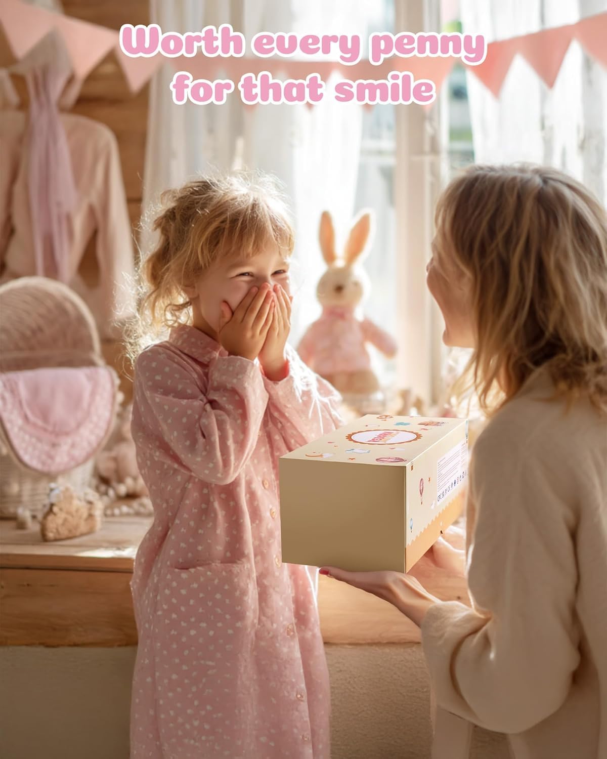 BABESIDE Vestiti per Rinato Bambino Bambole da 8 Pezzi con Culla Adatto a Bambole da 17-22 Pollici, Vestiti per Bambole, Accessori di Abbigliamento (rosa)