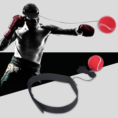 Miniatura 5 de Reflejo de pelota de lucha de boxeo, pelota de boxeo con diadema, equipo de fitness, diadema reflejante, coordinación de ojos y manos, accesorios