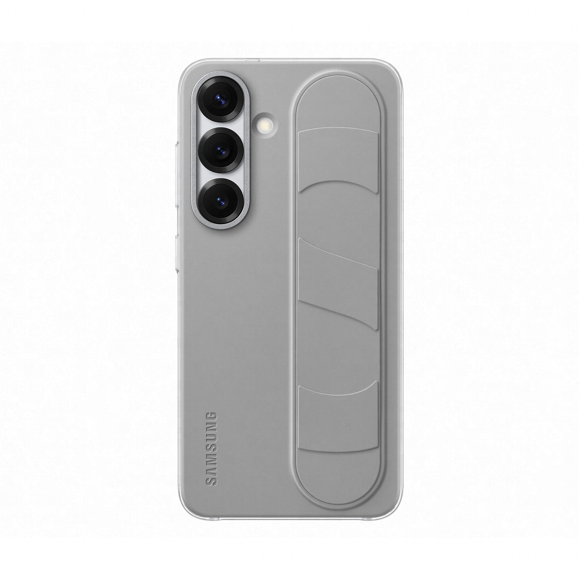 SAMSUNG Standing Grip Case cover con cinturino e funzione cavalletto per Galaxy S25, Gray