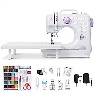 Tidjani Sewing Machine for Beginners, Mini Sewing Machine with Extension Table, 6 Replaceable Presser Feet, Portable Sewing Kit, Equip 12 Stitches, Suitable for Kids, Adults Beginners