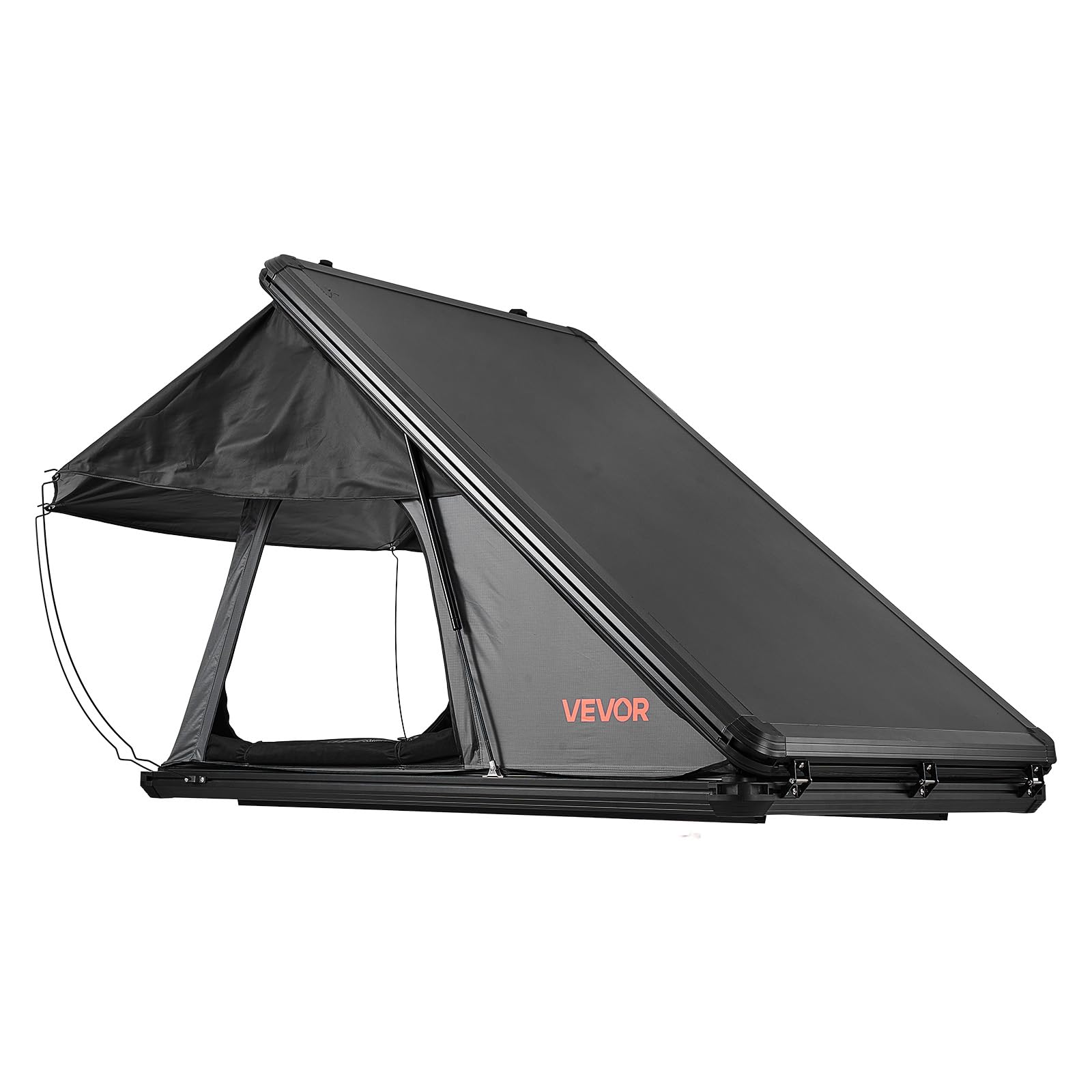 VEVOR Tenda da Tetto Rigida da Auto Capienza ca. 2-3 Persone, Tenda Sopra Auto Telaio in Alluminio con Illuminazione LED Tricolore Materasso 2x1,2 m, Impermeabile Antivento per Jeep SUP Pick-Up