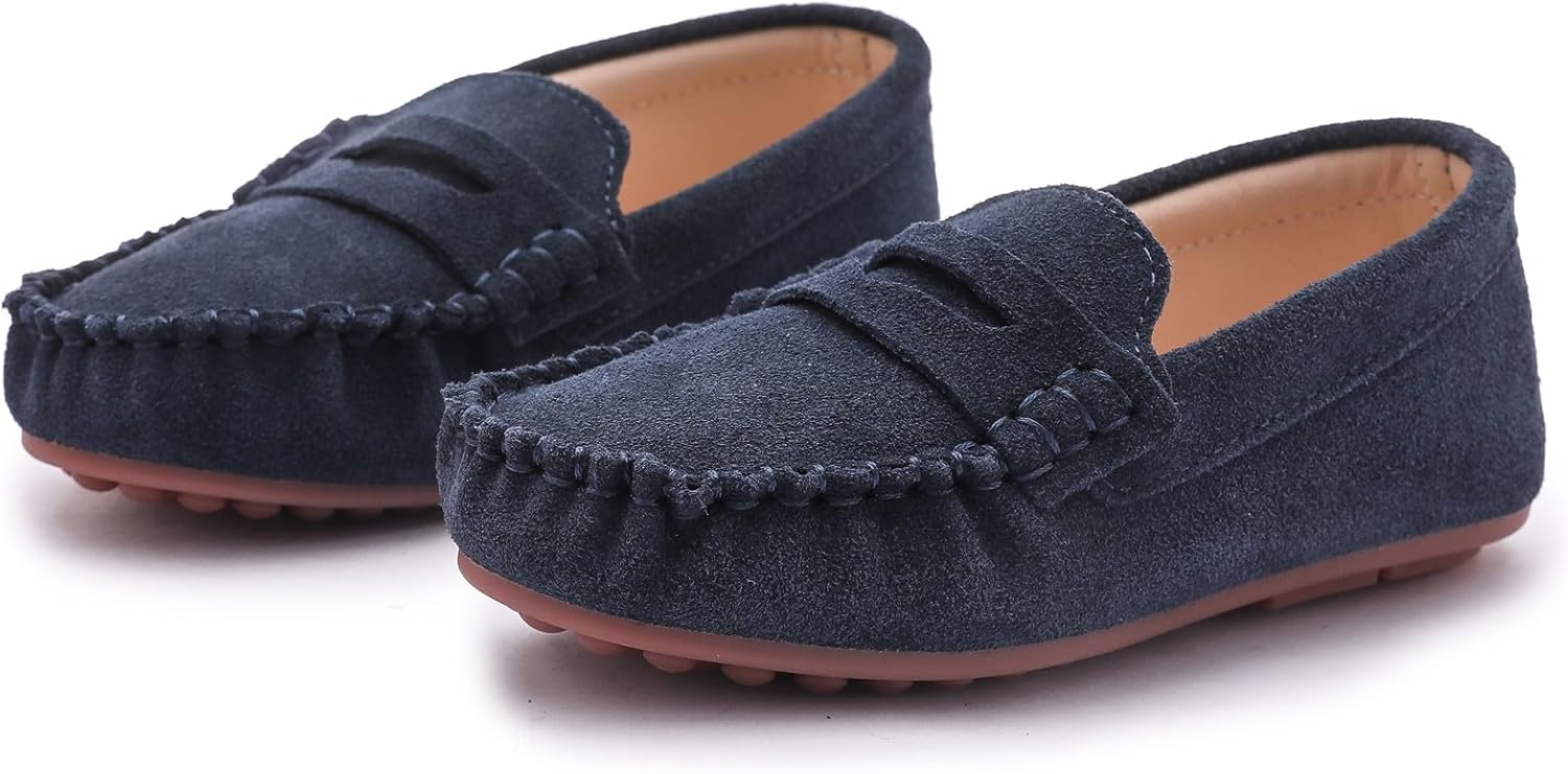 DADAWEN Kids' Soft Suede Slip On Loafers - Image 6