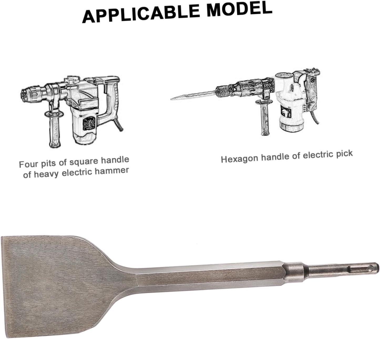 Holibanna Tile Removal Chisel Angled Bent Tile Scraper for Electric Drill Impact Hammer Walls Durable Construction for Efficient Concrete Splatter Thinset Removal