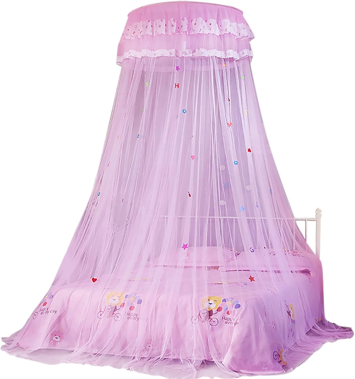 Alvinlite Breathable Dome Mosquito Net, Round Summer Baby Crib Mesh Canopy Bed Netting Children Room Decoration -007 (Pink) Dome