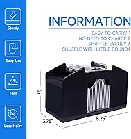 Vista 2 de GSE Games & Sports Expert Barajador automático de cartas de 4 barajas, máquinas barajadoras a pilas para jugar a las cartas, Blackjack, Texas