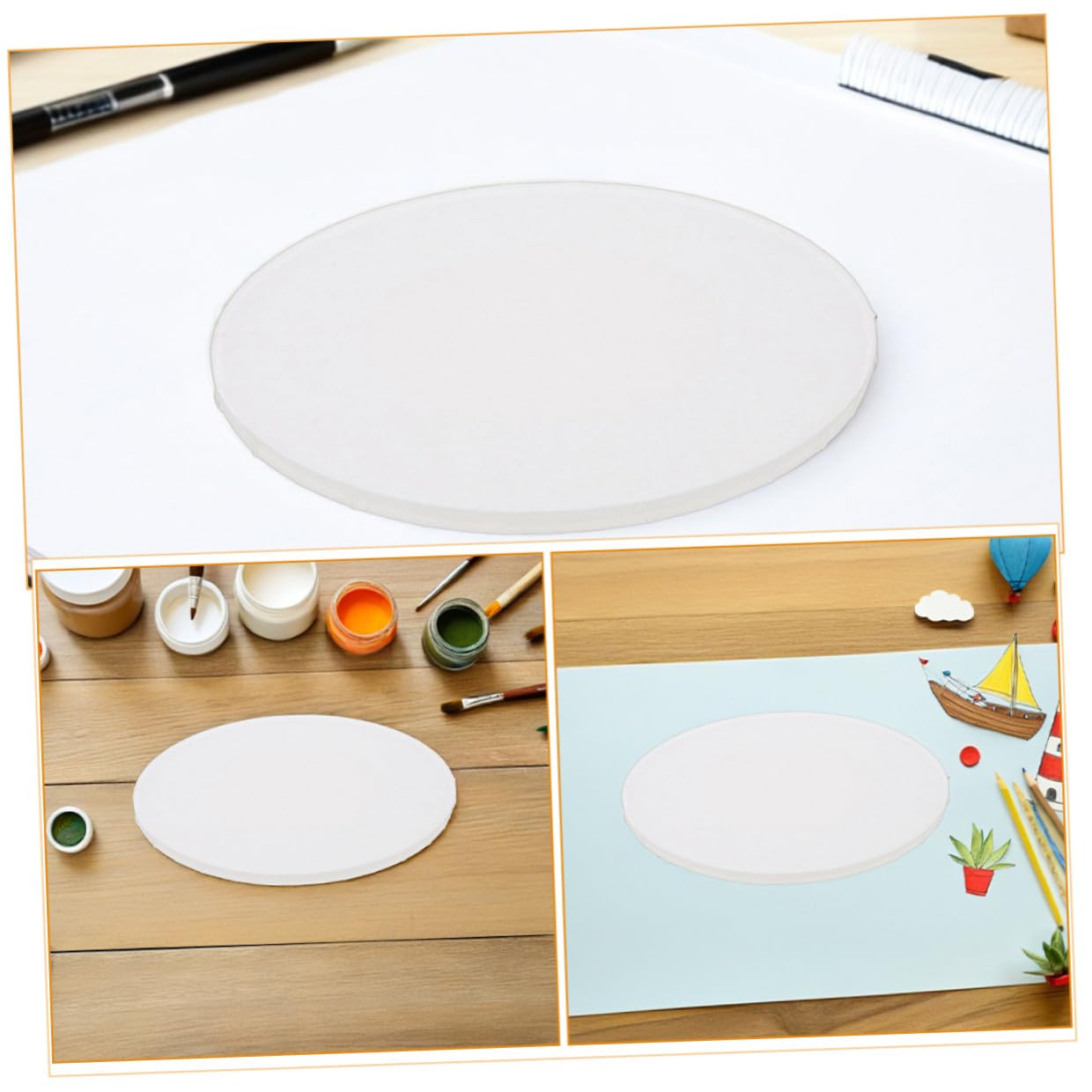 Hemobllo 5piezas Marco de Pintura al Óleo con Lienzo Ovalado de Madera Tablero de Pintura Portátil para Proyectos Artísticos para Pintar al Óleo y Acrílico Lienzo de Forma Ovalada sin Termi