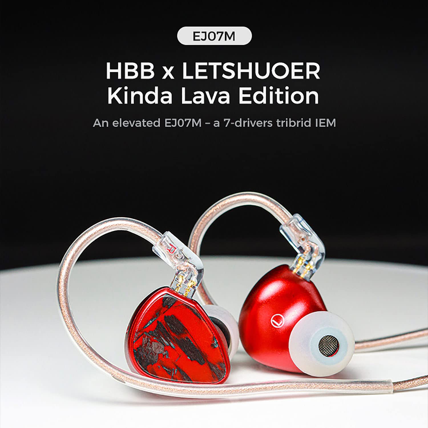 イヤホン LETSHUOER x HBB EJ07M Kinda Lava Edition LETSHUOER EJ07M HBB Kinda Lava Edition IEMs, 7 Drivers Tribrid