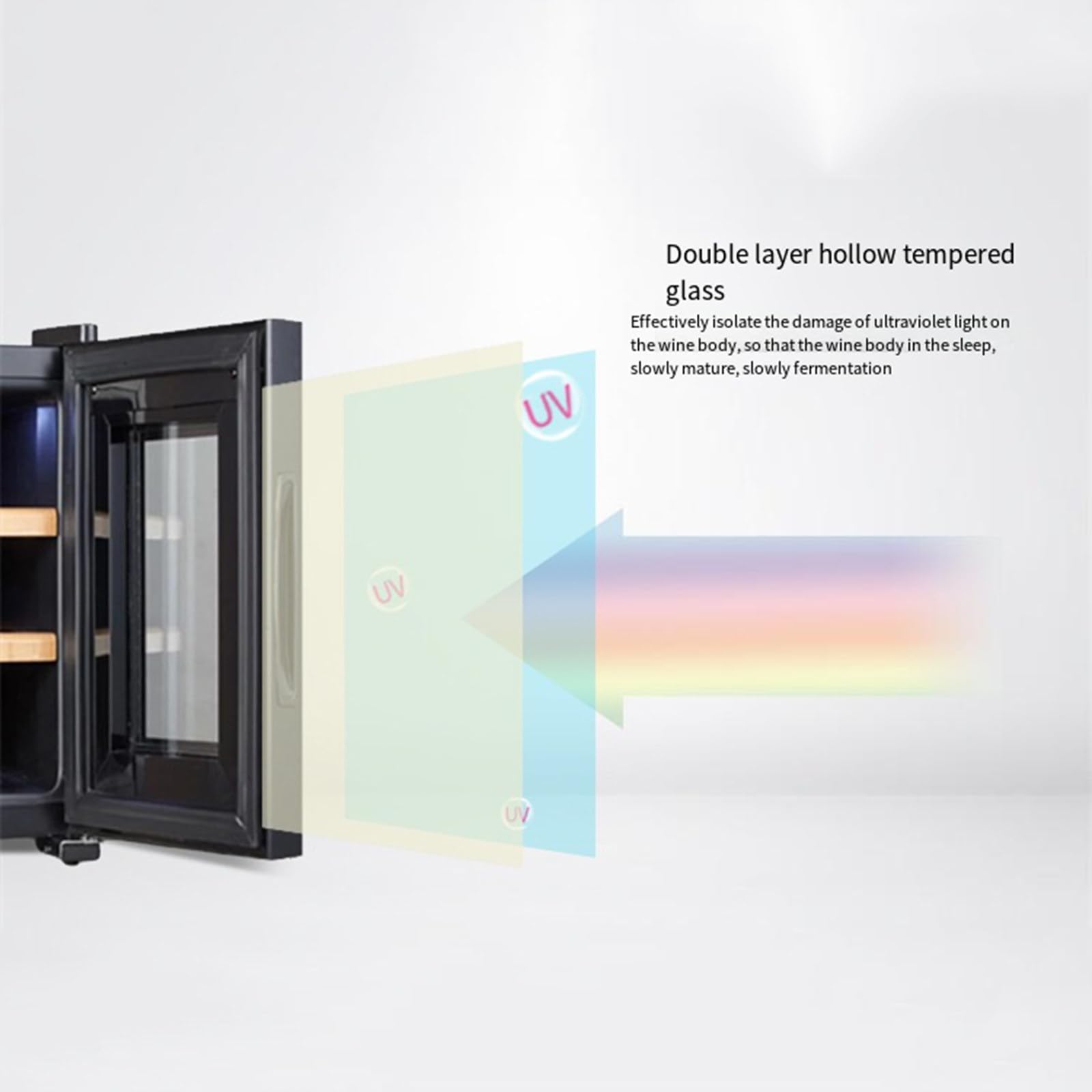 Gabinete de vino independiente 6 botellas 11-18 ℃ Gabinete de vino electrónico de temperatura constante Gabinete de vino tinto pequeño para el hogar,B