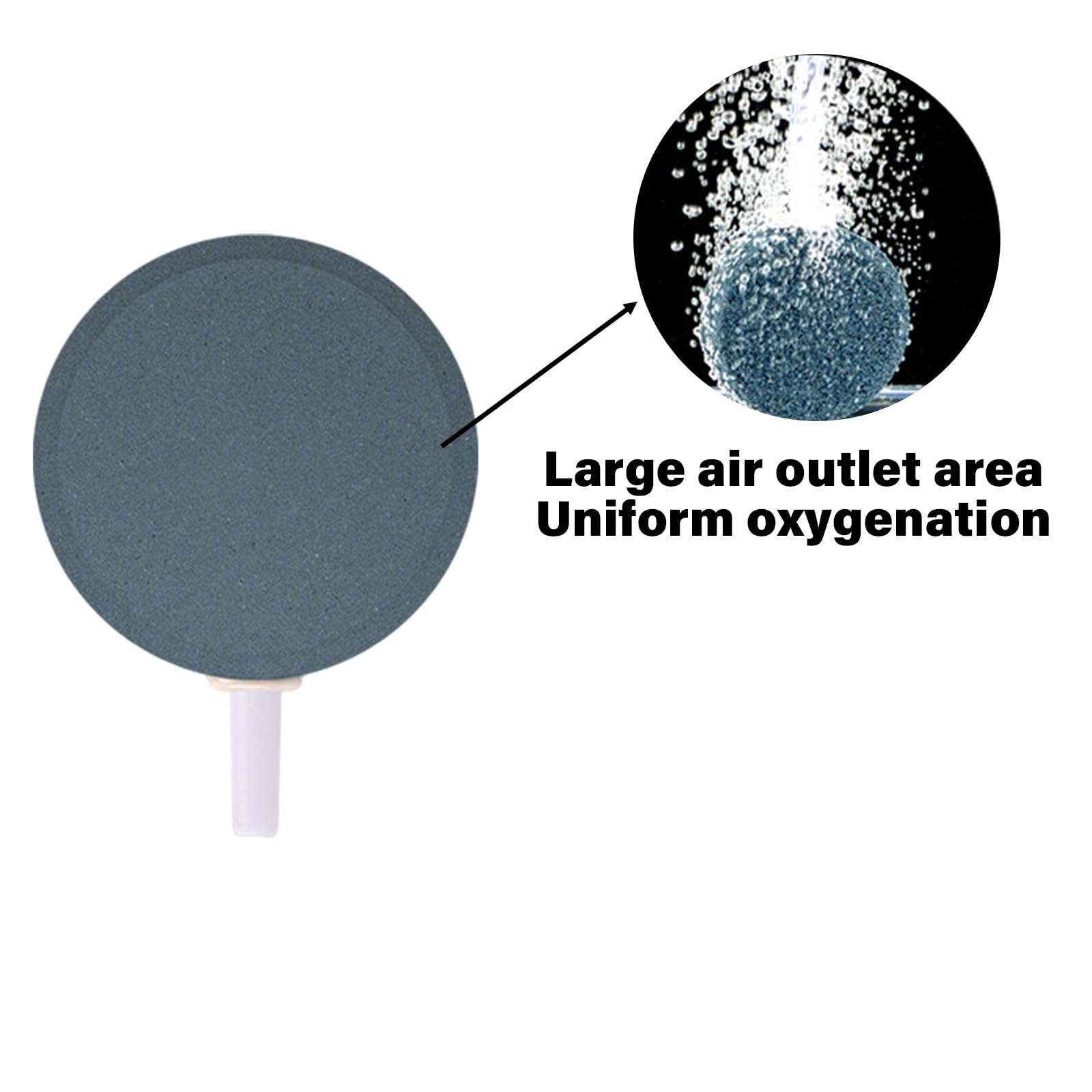 Eterspr Pack of 5 Air Stone Discs Aerator Aquarium Oxygen Stone for Aquariums Fish Tank Nano Air Pump, Black - Image 3