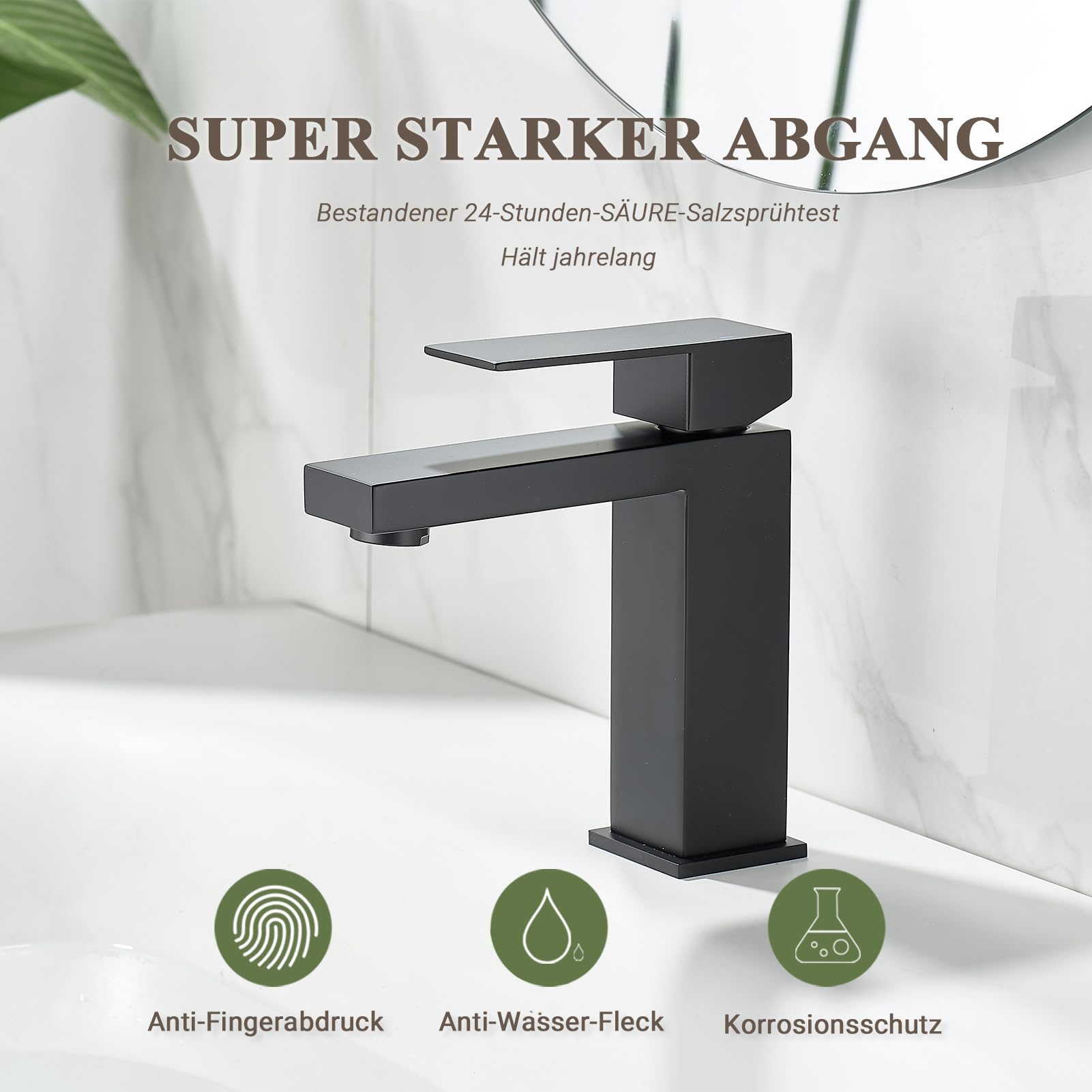 Rubinetto Bagno Nero Miscelatore lavabo, rubinetti bagno Rubinetti Bagno Miscelatore 1 Foro, Moderno Monoforo Lavabo Rubinetti per il bagno, SSRT304DE-MB