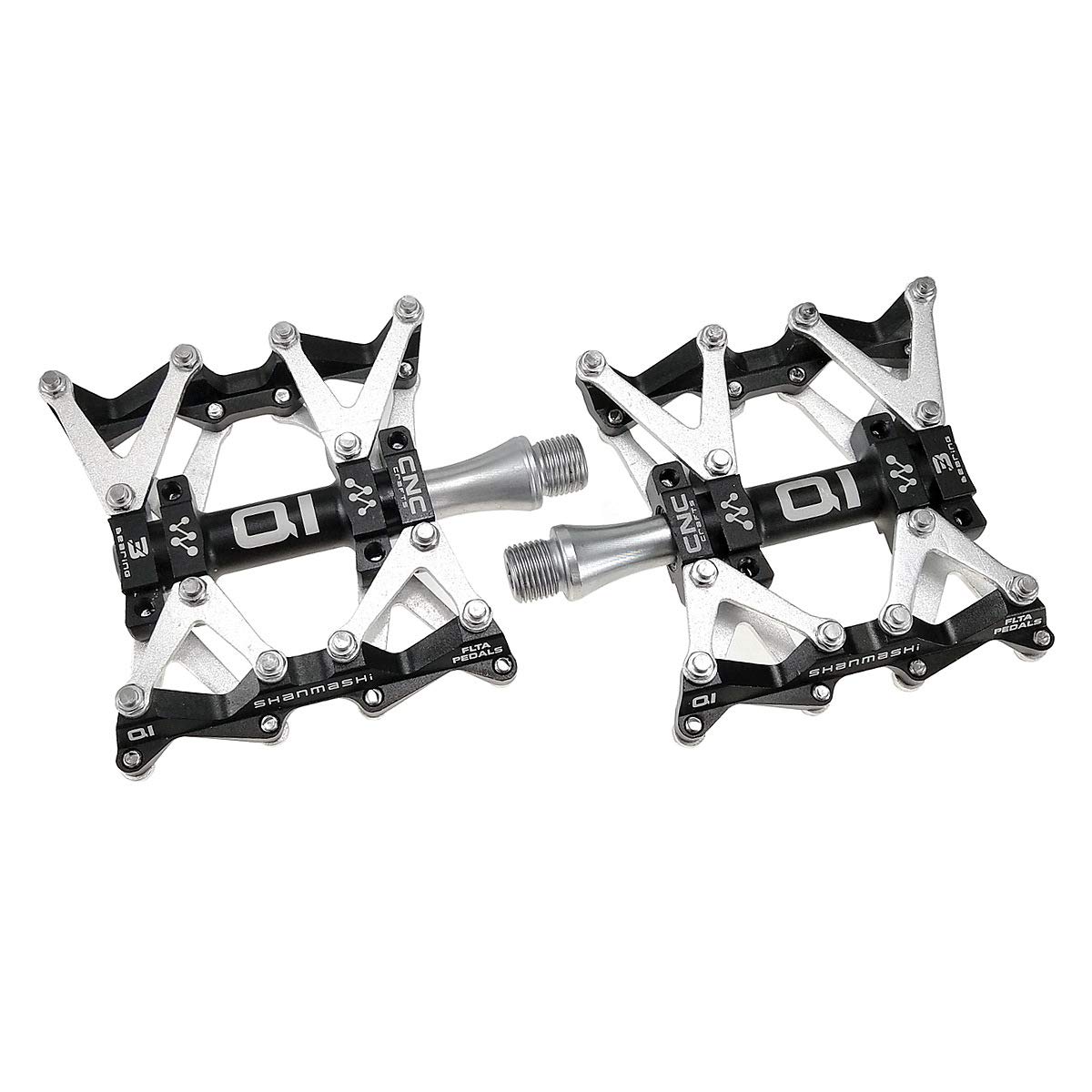 Langlebig Metall Fahrrad Pedalle Mountainbike Rennrad Fahrradpedale mit 3 Abgedichtete Läger und Große Auflagefläche Anti-Rutsch MTB Pedale 9/16 Zoll Gewinde Komfortabel, Black
