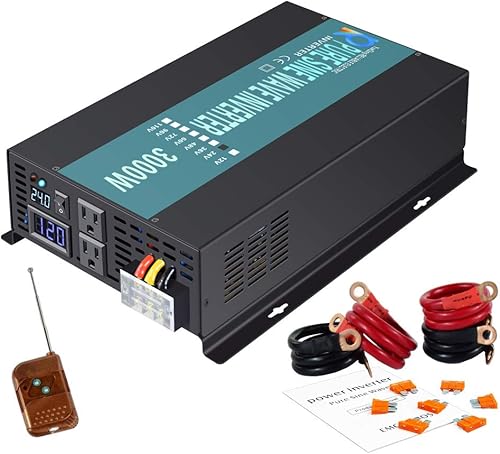 Miniatura 1 de WZRELB 3000W 24V 110120V onda sinusoidal pura inversor de energía solar con interruptor de control remoto