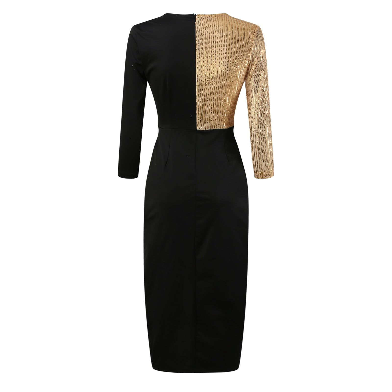 2026 Mi-Longue Manches Longues pour Femmes Style National Noir et Or Unique Élégante Jupe à Haute Tenue Décontractée