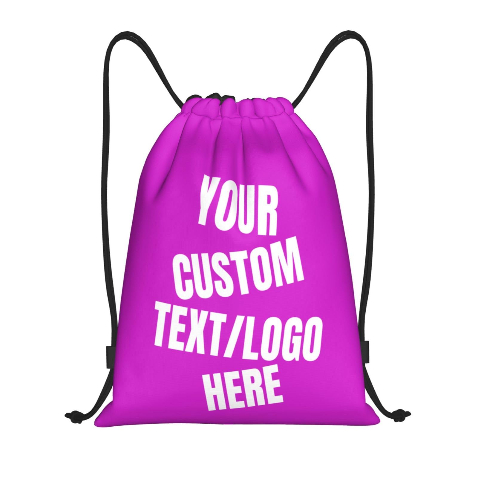 Tingwei Personalised Backpack custom Drawstring Bag Swimming add Photo/Logo/Text Sports Bag, Sport Bag for Men and Women, Waterproof Drawstring Bag Sports Bags