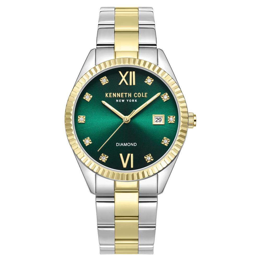 Kenneth Cole Quartz Analog Green dial Stainless Steel Strap Watch for Women-KCWLH0026903LD (B0CSKDWJQX) Amazon Price History, Amazon Price Tracker