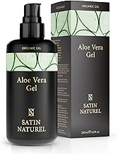 Satin Naturel Aloe Vera Gel Puro con Acido Ialuronico 200ml, Doposole Intensivo Contro le Scottature Gel Rigenerante - Crema Doposole corpo con Aloe Vera Puro - Vegan Skincare