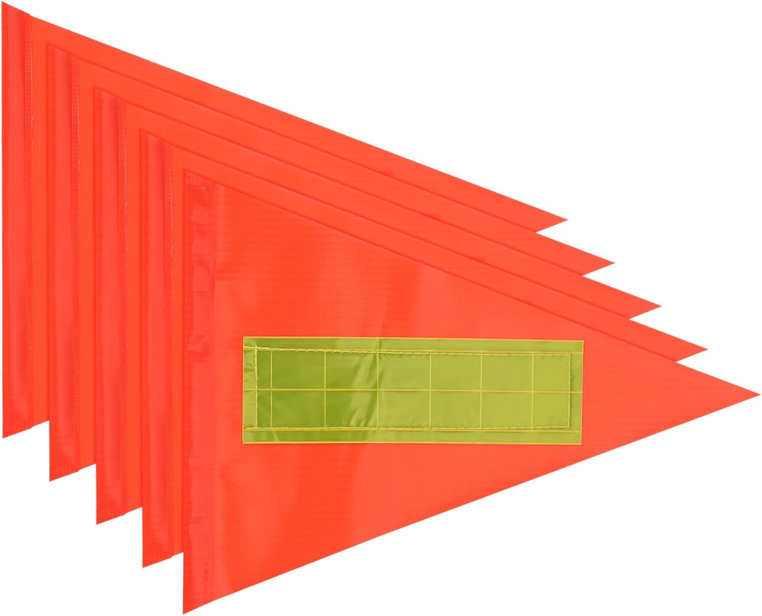 MECCANIXITY Bike Flags Replacement, 17x8.6 Inch Triangle Waterproof Bicycle Safety Flag with Reflective Stripe Warning Signs for Bicycle Electric Car Outdoor Tent (Red, Pack of 5)