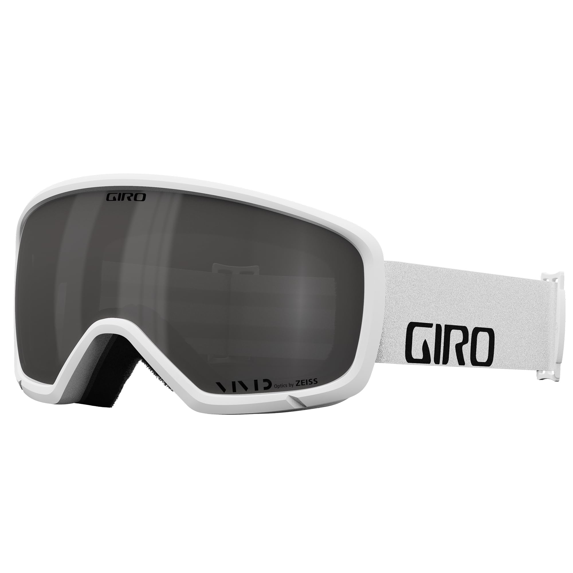 Giro Ringo Ski Goggles - Snowboard Goggles For Men Women & Youth - Wordmark Strap With Vivid Smoke Lens White