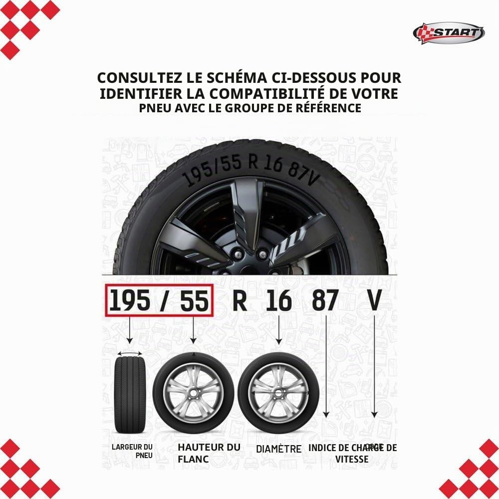 Jeu de 2 chaînes à neige - 7 mm - groupe 100