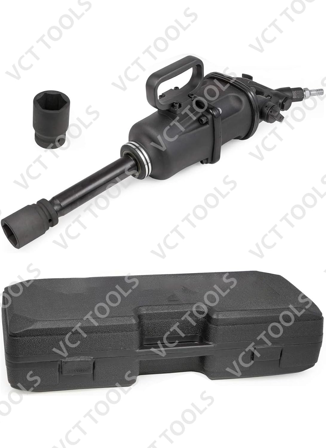 VCT 4000 Ft-lbs 1" Drive Air Impact Wrench Gun Long Shank Commercial Truck w /2 Sockets