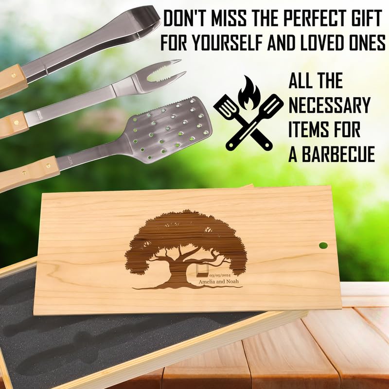 Set de parrilla con grabado personalizado Tree of Life miniatura 6