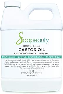 Sponsored Ad - Soapeauty Cold Pressed Castor Oil Organic unrefined |100% Pure Natural Castor Oil Promotes Healthy Skin & H...
