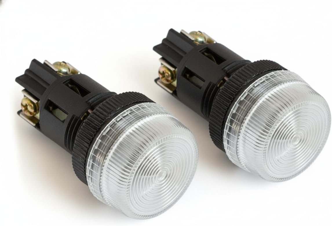 Alpinetech NPL-22 22mm 12V AC/DC LED Pilot Indicator Light (White)