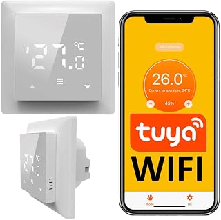 Sone Smart One - Raumthermostat WLAN für Fußbodenheizung - Smartes Thermostat mit Tuya App - WiFi Thermostat Digital für Heizmatten/Folien, Wasserheizung, 16A Max, 86x86mm, Externer Sensor