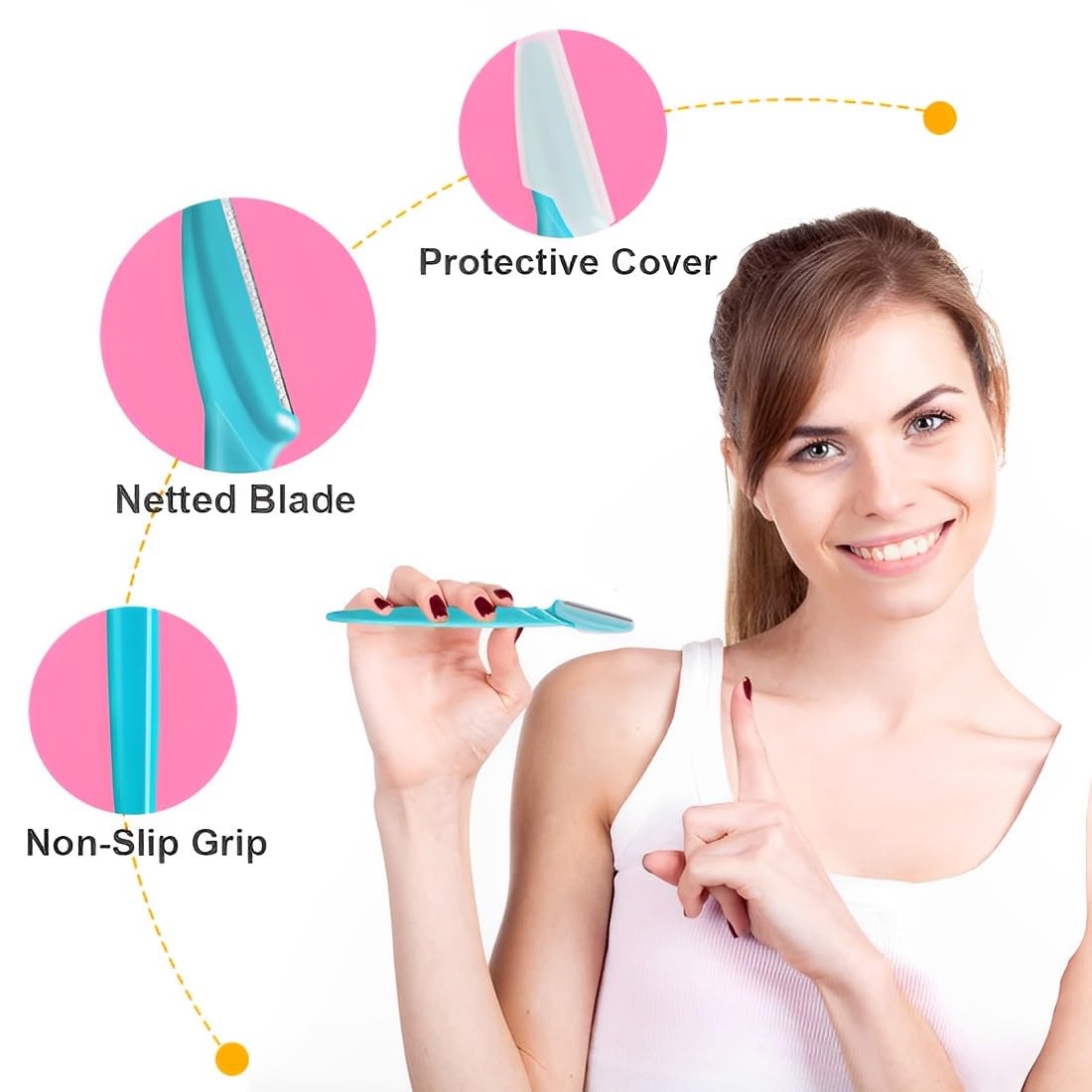 WeddHuis 9 Pezzi Rasoio Sopracciglia Rasoio Viso per Donne Eyebrow Shaper per Viso Corpo Sopracciglia Donne Uomini