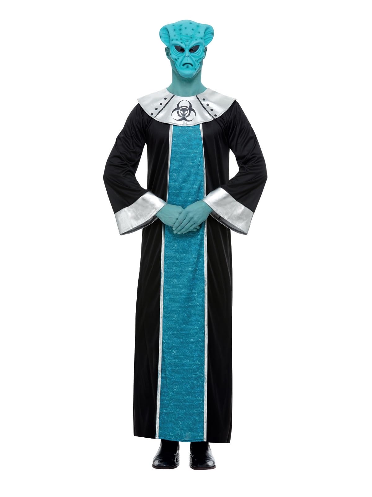 Smiffys Alien Prinz Kostüm Herren Blau mit Robe und Maske Herrenkostüm