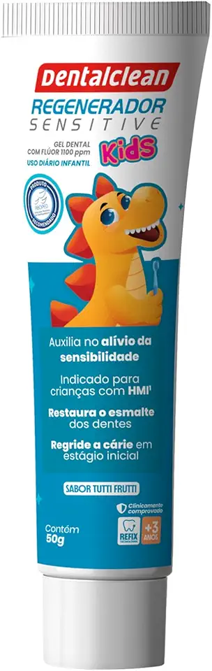 Dentalclean Gel Dental Infantil Regenerador Kids 50g com Flúor