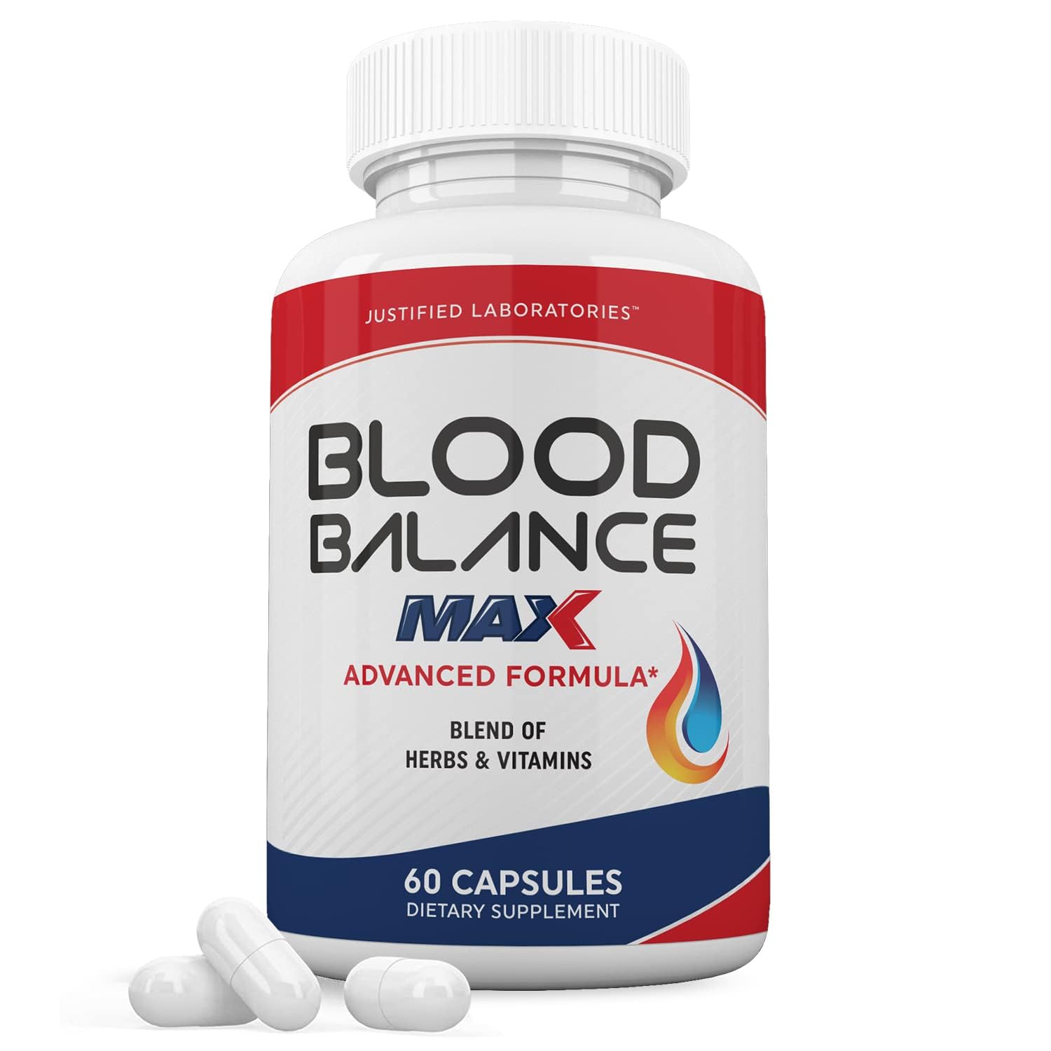 Justified Laboratories Blood Balance Max 1295MG Formula All Natural Cardiovascular Support Supplement Pills 60 Capsules