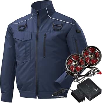 MIZUNO AIRY JACKET 空調服 L ネイビー Amazon.co.jp: 【MIZUNO】ミズノ 空調ファン バッテリー付き
