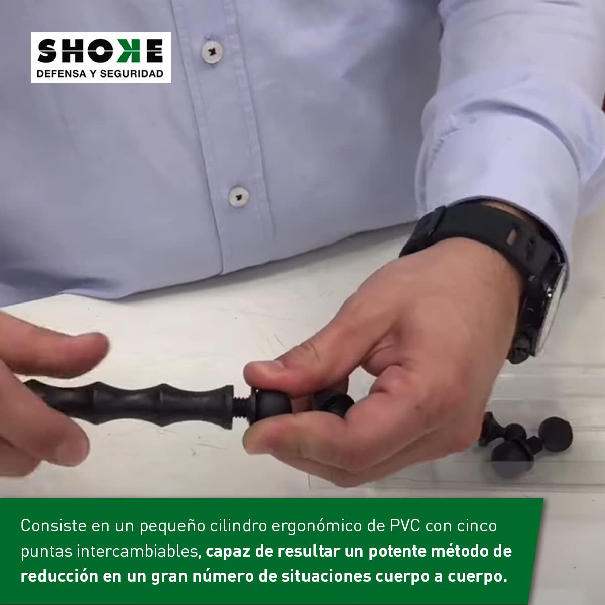 SHOKE Kubotán Defensa Personal PVC 5 Puntas Intercambiables Bolsa Agujereada