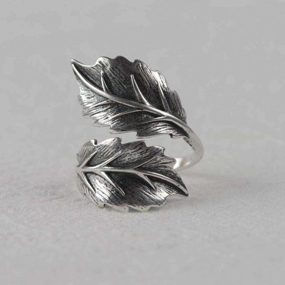 Anello In Argento 925 Da Donna,Anello Regolabile Per Donna Foglie Incisione Vintage In Argento Sterling 925 Afflitto Anello A Coda Di Torsione Anelli Di Eternità Fedi Nuziali Anelli Di Promessa Per