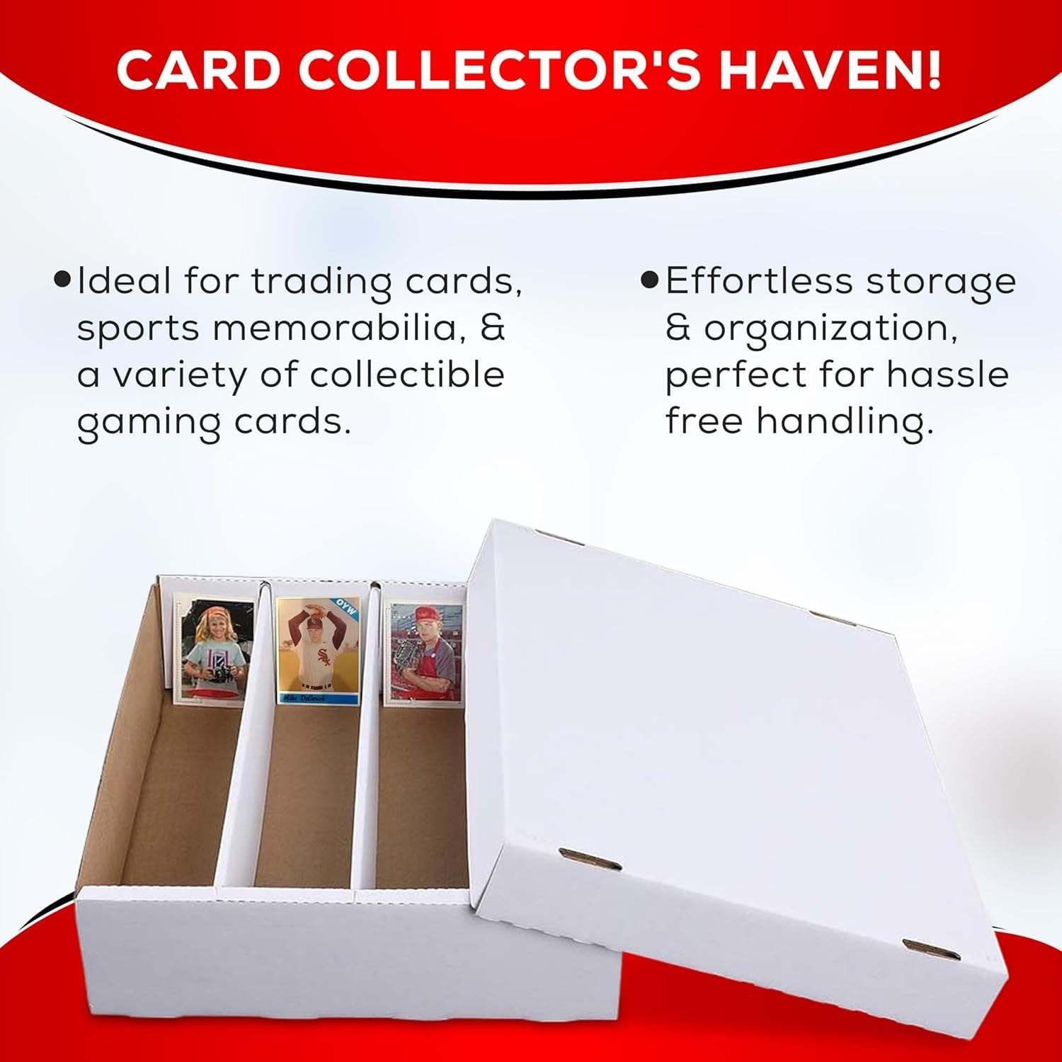 (2) Premium 3200 Count Storage Box 4 Row Monster - 200 Pound Test Strength - Trading Card Cardboard Box For Football, Basketball, Baseball & Gaming Cards - 2 Boxes - MADE IN THE USA