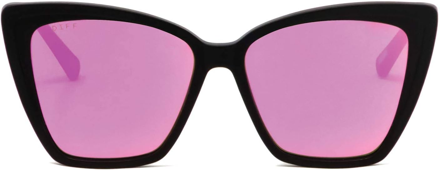 DIFF Becky II Designer Oversized Cat Eye Sunglasses for Women UV400 Protection, Black Fashion Frames - Image 5