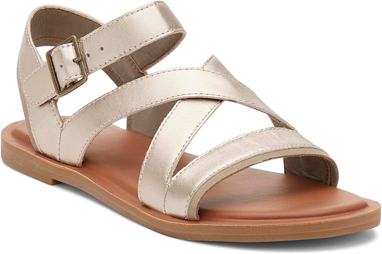 TOMS Women's Sloane Sandal, Leather/Suede Upper