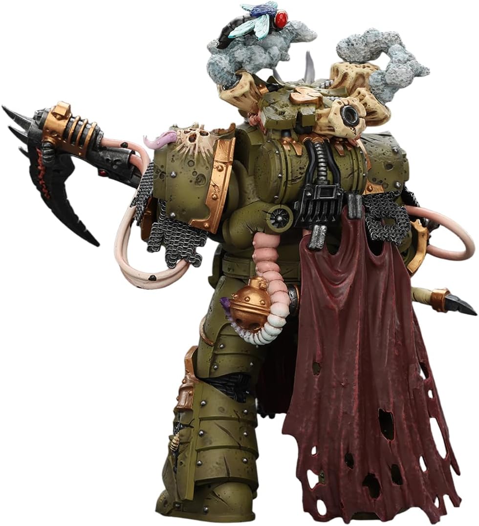 JOYTOY Warhammer 40K 1/18 Action Figure Death Guard Deathshroud Terminator 1 with Manreaper and Plaguespurter Gauntlet Collection Model Birthday Gifts