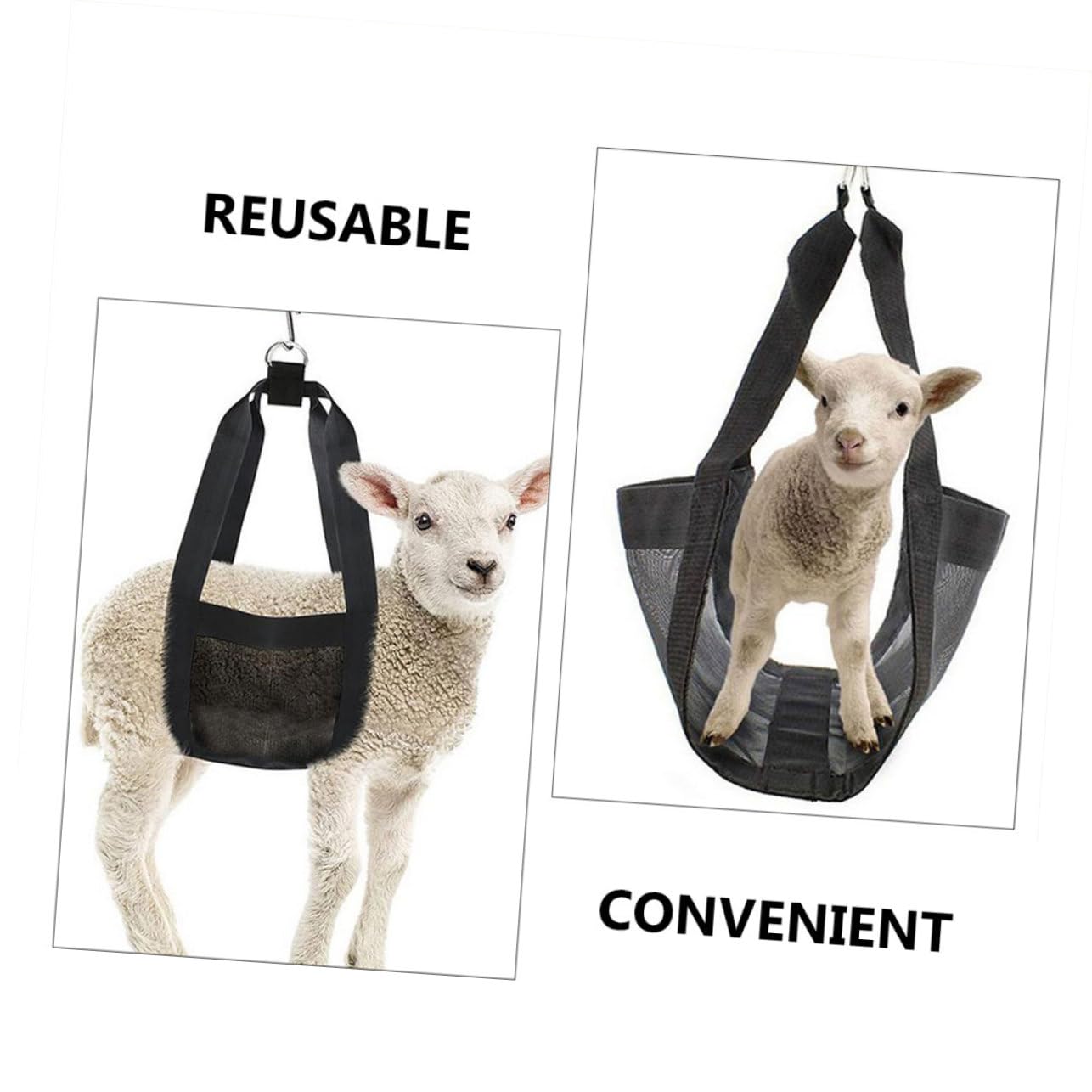 Cabilock Imbracature per Pesare Piccoli Animali 2 Pezzi Doppia Maniglia, Imbragatura Sollevatore Ergonomica per Bestiame, Amaca per Pesatura Cani e Animali Domestici, Supporto Resistente