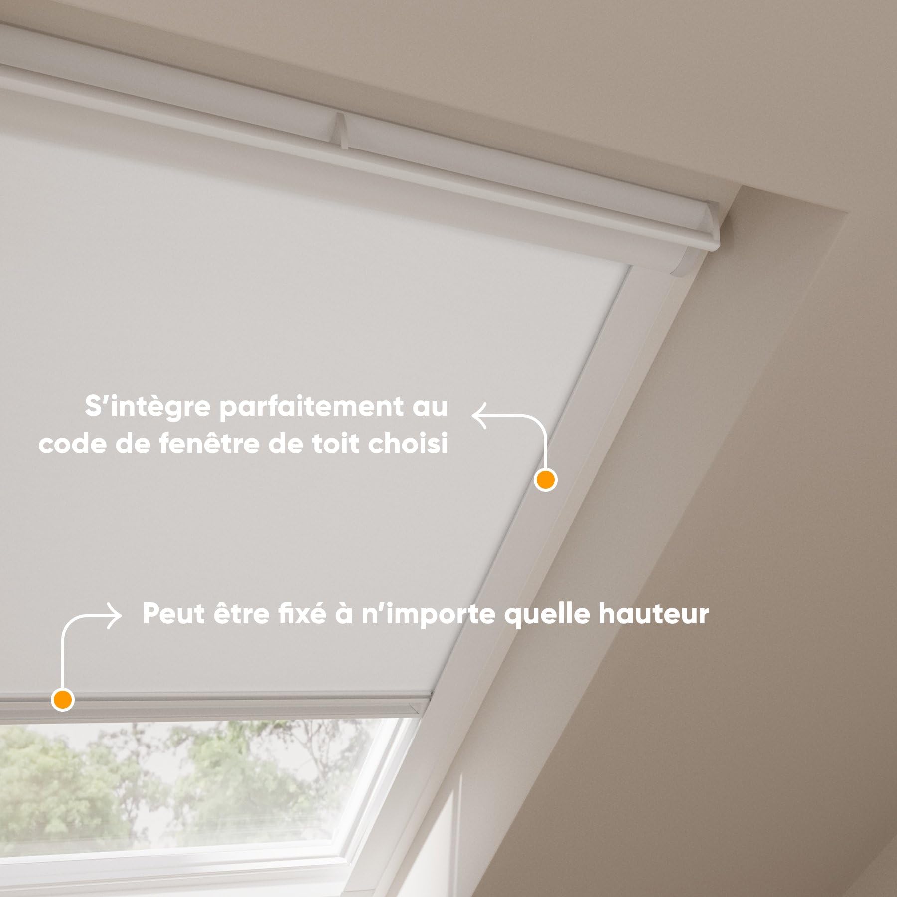 DTCH® Store de fenêtre de Toit - Occultant - Blanc - Compatible avec Velux: CK01