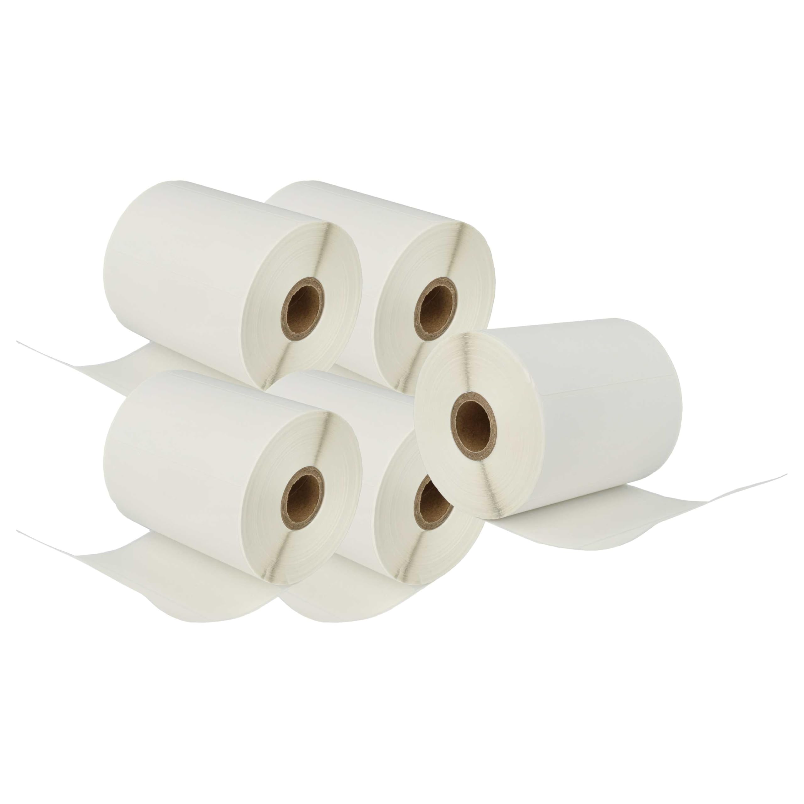 vhbw 5x Etiketten-Rolle 102mm x 50mm (836 Etiketten) kompatibel mit Brother TD-4420DN, TD-4520DN, TD-4410D, TD-4550DNWB Etiketten-Drucker